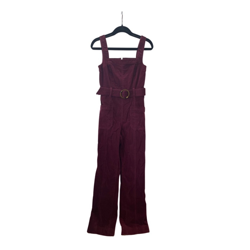 Maroon Velvet 70s Jumpsuit